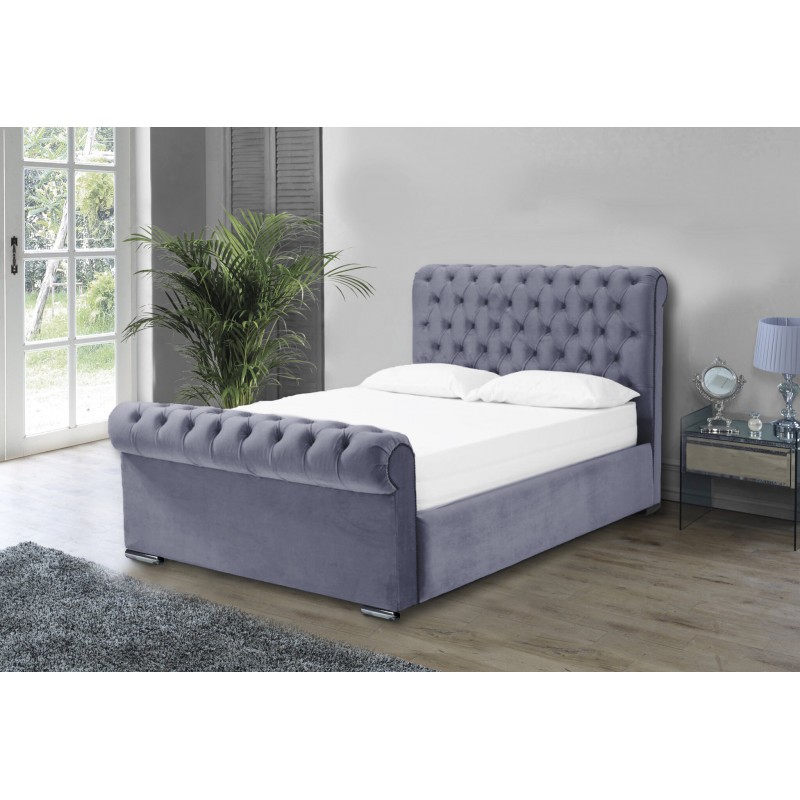 Otneros Velvet Steel 3ft Bed